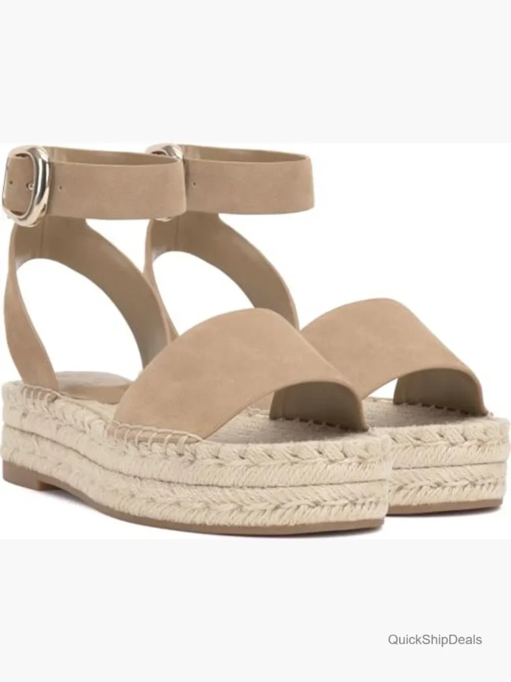 Braided Jute Platform Espadrille Sandals with Ankle Strap Open Toe